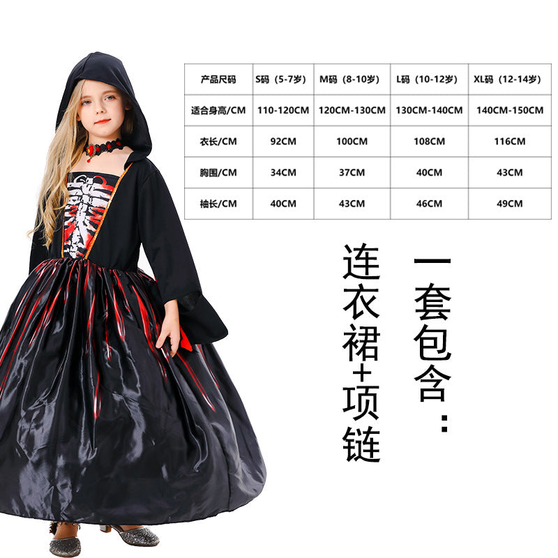 Halloween cosplay vampire costume girl character dress up party costume witch dress