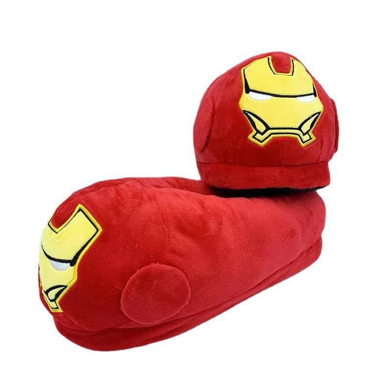 Cartoon Marvel Avengers Batman children's plush slippers Spider-man autumn and winter home warm men cotton slippers