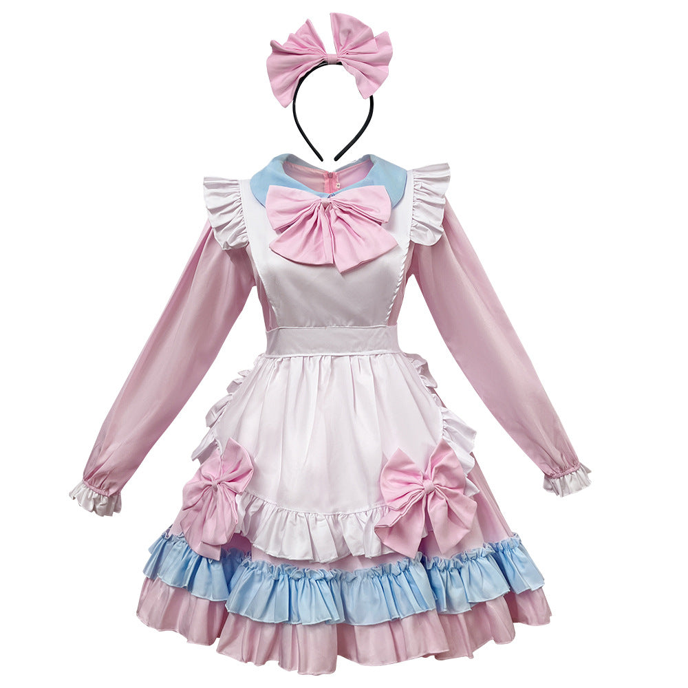 Halloween pink maid costume LOLITA dress LOLITA stage wear maid Ware soft girl cafe maid costume