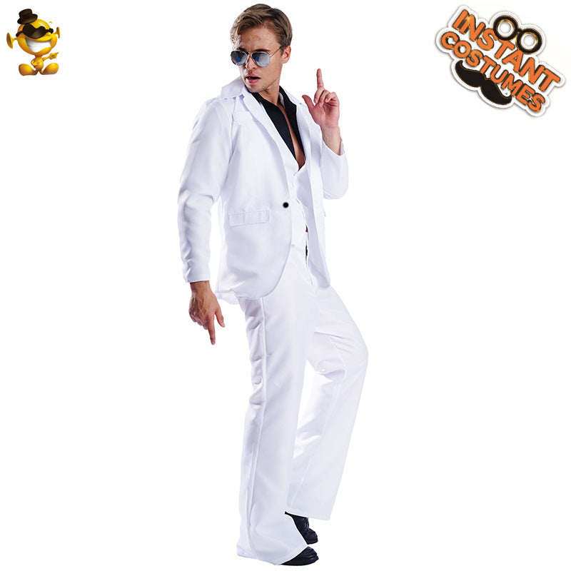 Adult men retro disco stage wear 80's performance costume and accessories cosplay costume cosplay costume