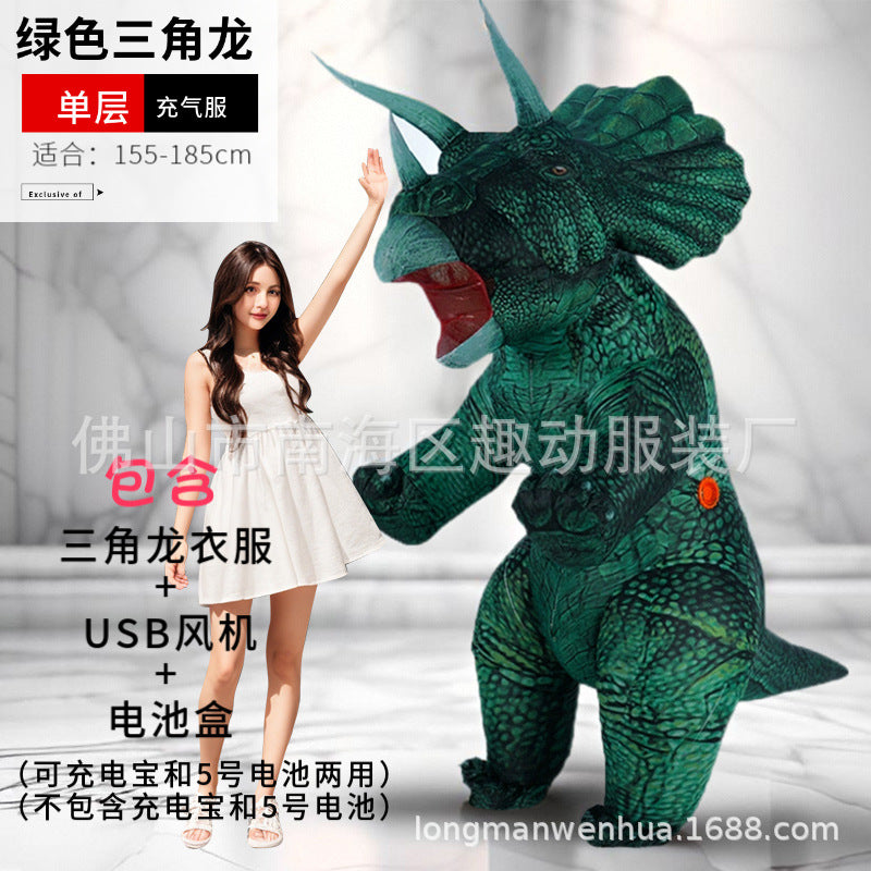 Inflatable Triceratops pterosaurus cartoon costume walking anime clothing mascot inflatable costume dinosaur stage performance