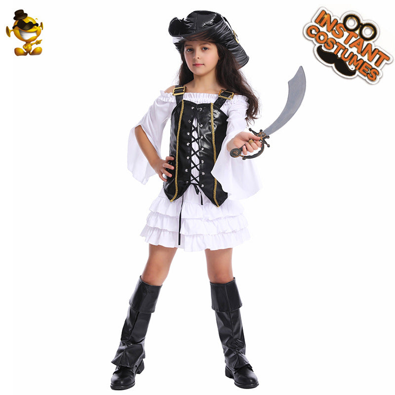 Halloween girls Pirate party costume cosplay children's little girl pirate role play costume clothing