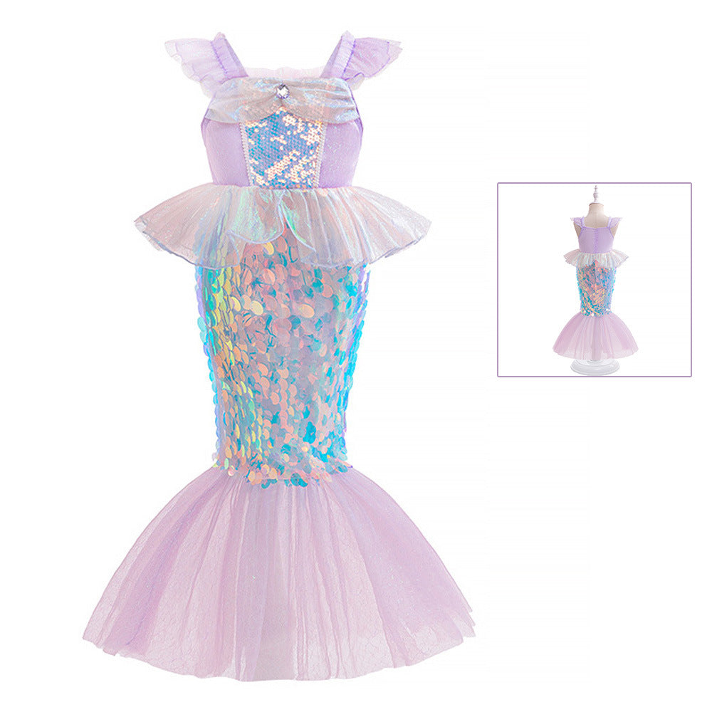 Girl's princess dress cosplay costume children mermaid dress children's party performance costume