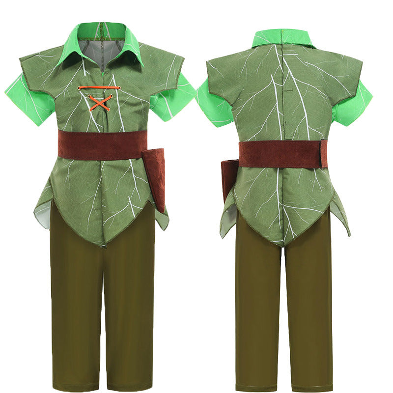 Boy's Halloween costume Peter Pan Peter Pan Green Elf cosplay stage performance costume