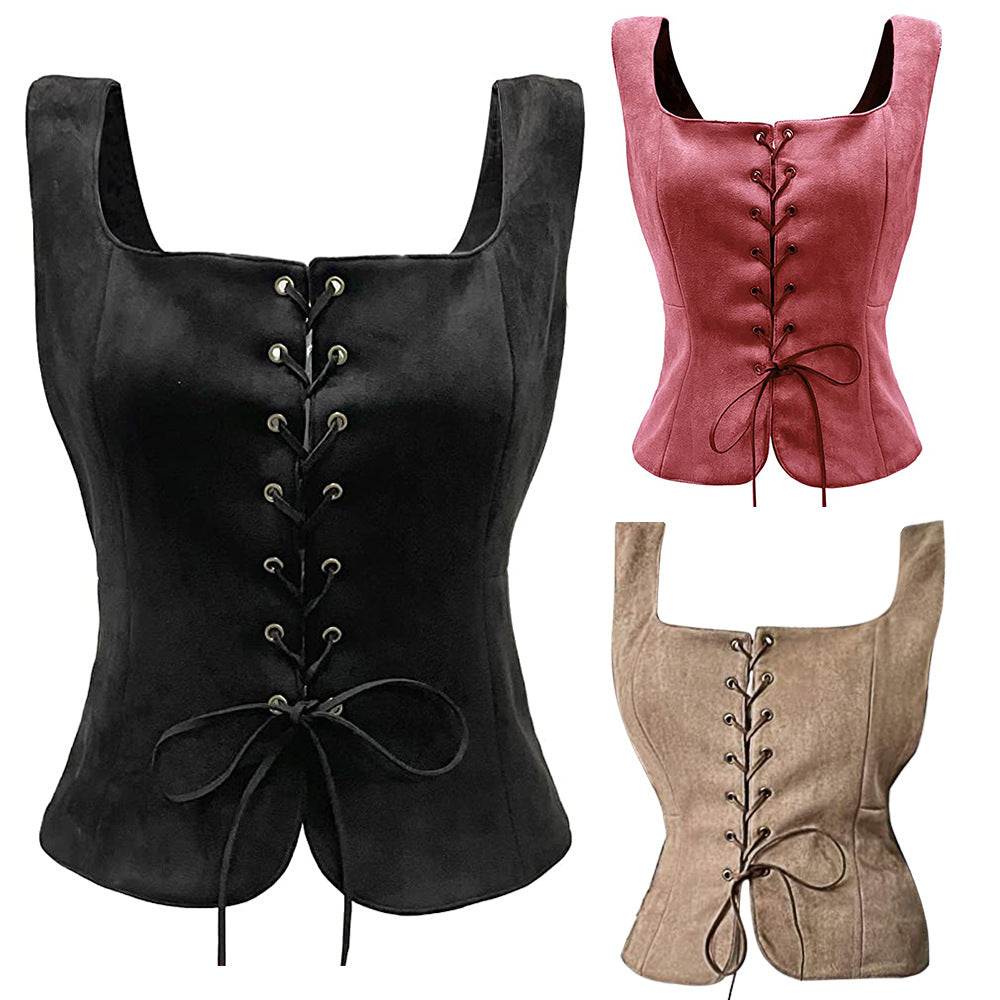Amazon Renaissance Viking cos costume vest suede vest Halloween costume factory