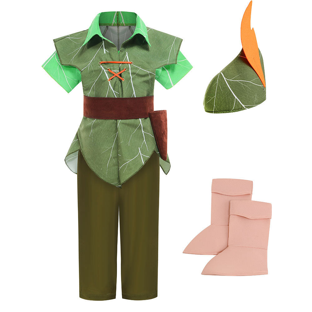 Boy's Halloween costume Peter Pan Peter Pan Green Elf cosplay stage performance costume