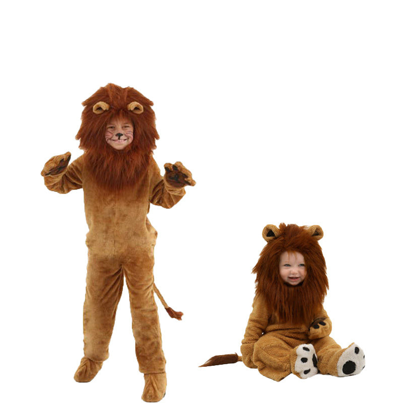 Halloween costume cartoon lion costume COS animal party performance ball adult and children parent-child performance costume