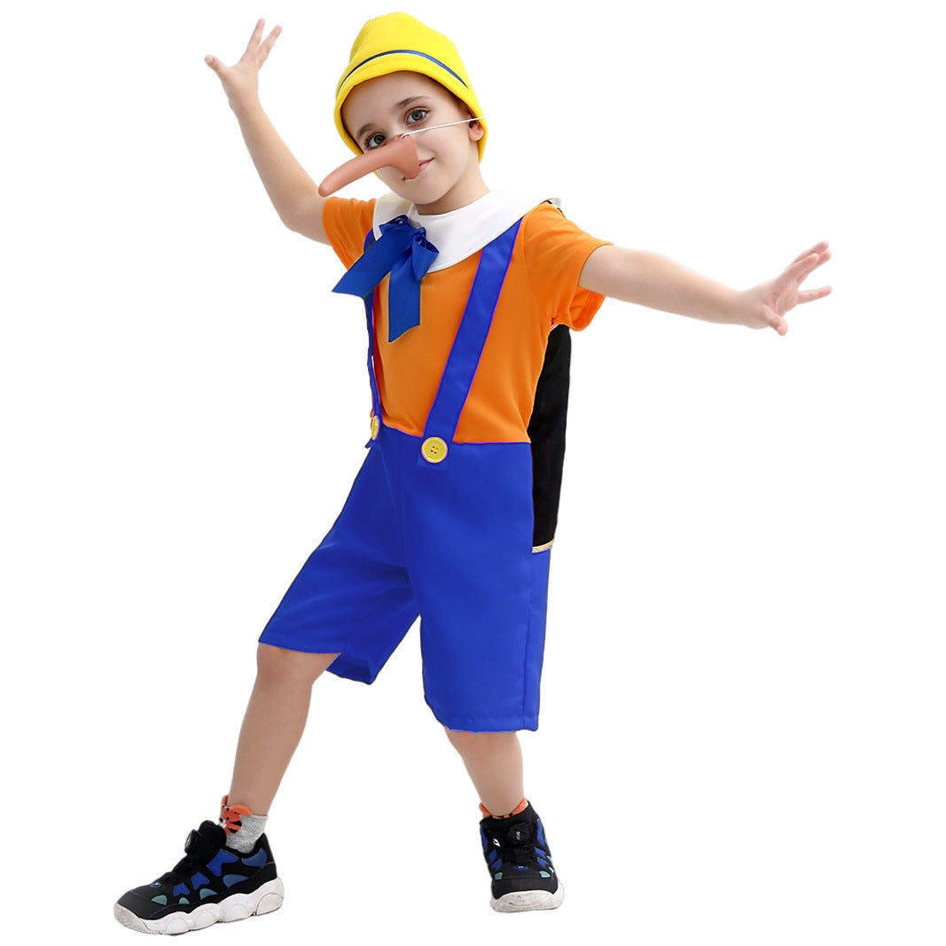 Halloween long nose Pinocchio children's cos costume Pinocchio adventures costumes shooting costume