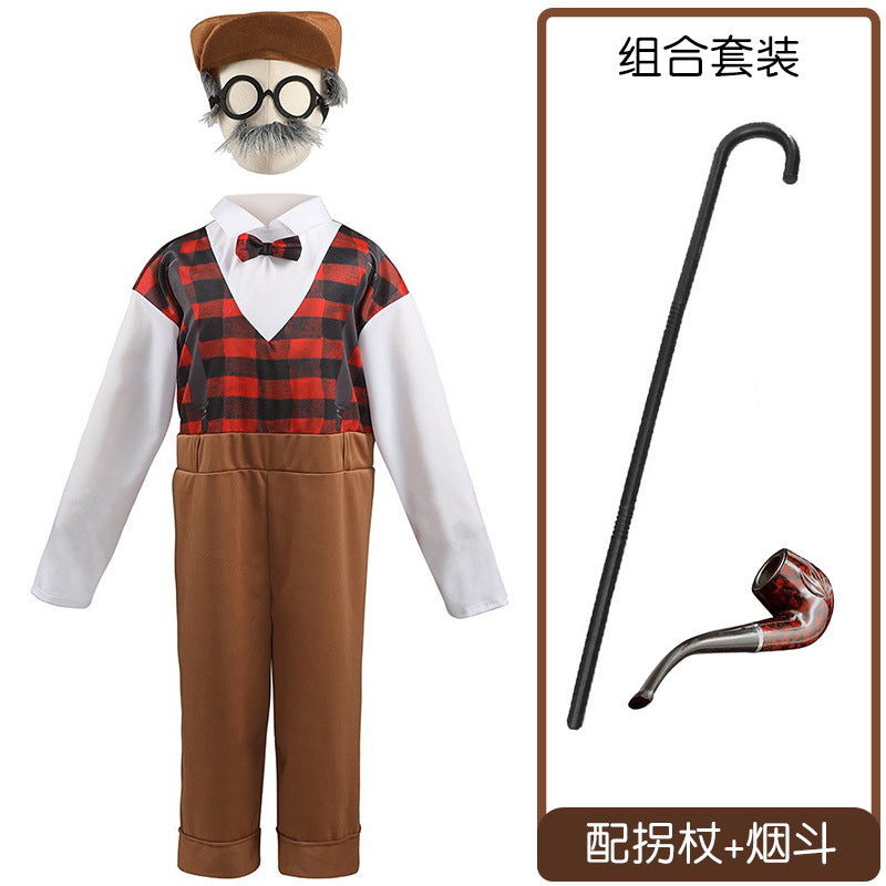 Centenarian role play Halloween costume stage play costume grandpa cos costume Amazon sources