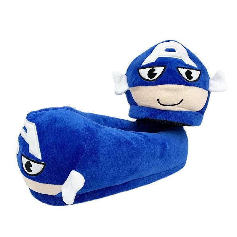 Cartoon Marvel Avengers Batman children's plush slippers Spider-man autumn and winter home warm men cotton slippers