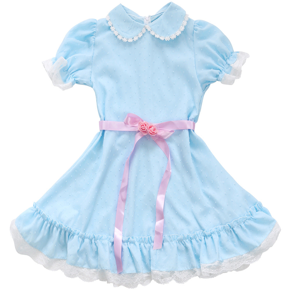 In stock The Shining Shining cos costume twin girl dress children's Halloween costume