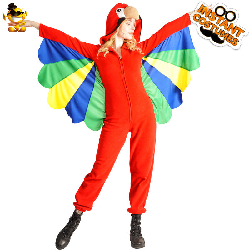 Halloween adult female funny animal parrot jumpsuit costume cosplay stage parrot props costume