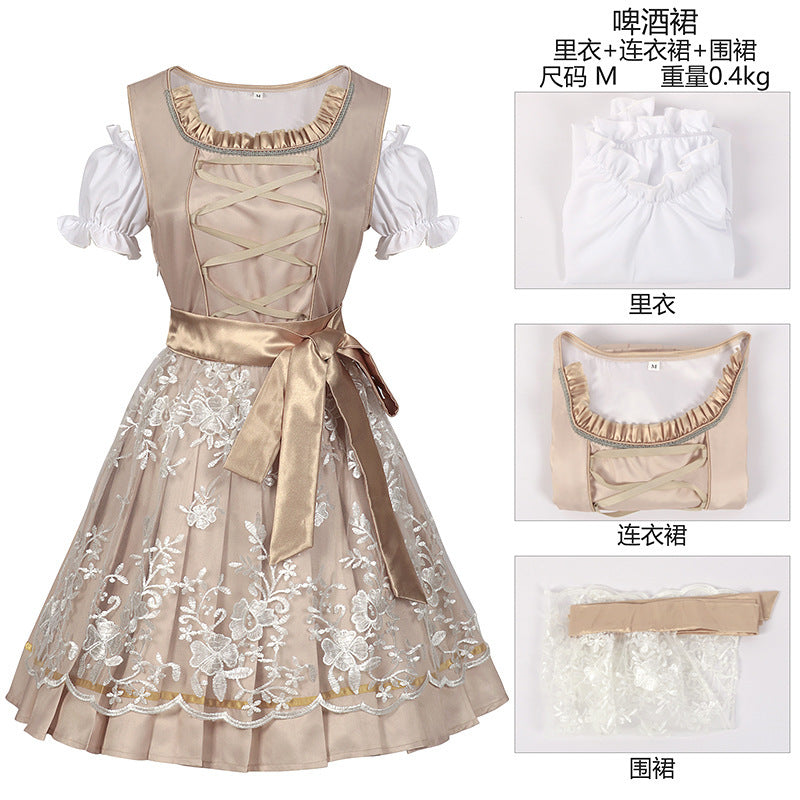 Halloween carnival costume German beer festival costume split size suspender suit Bavarian women's wear