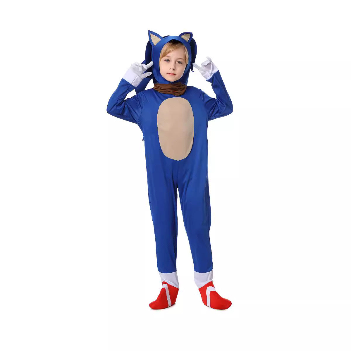 Halloween costume hedgehog Blue sonic costume Super supersonic kid sonic performance wear