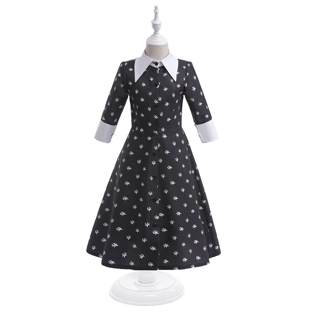 Wednesday Adams family cos costume dress cosplay cosplay costume Amazon princess dress