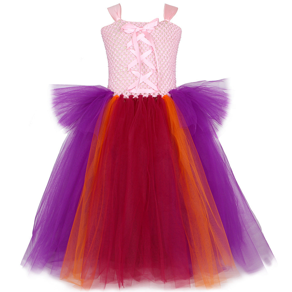 Witch also crazy 2cos costume children's Halloween cosplay costume girls' mesh dress pettiskirt