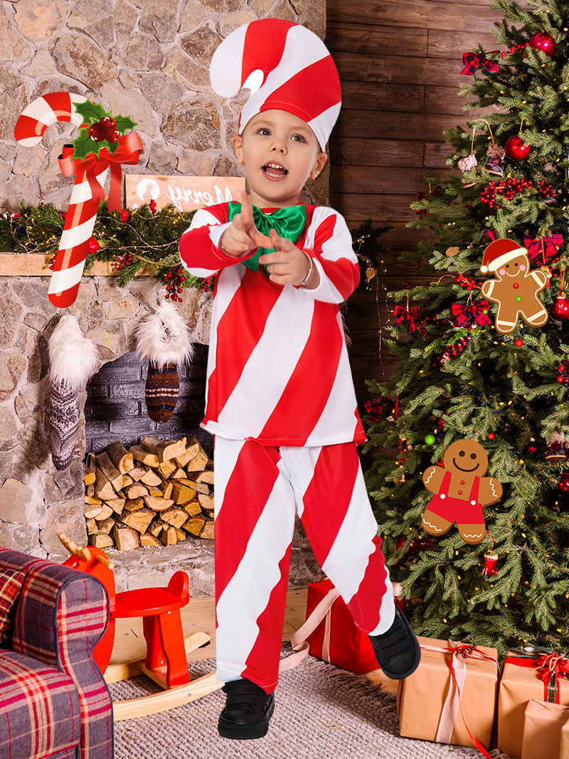 Christmas costume children's candy Crutch play cos campus festival costumes children's costume