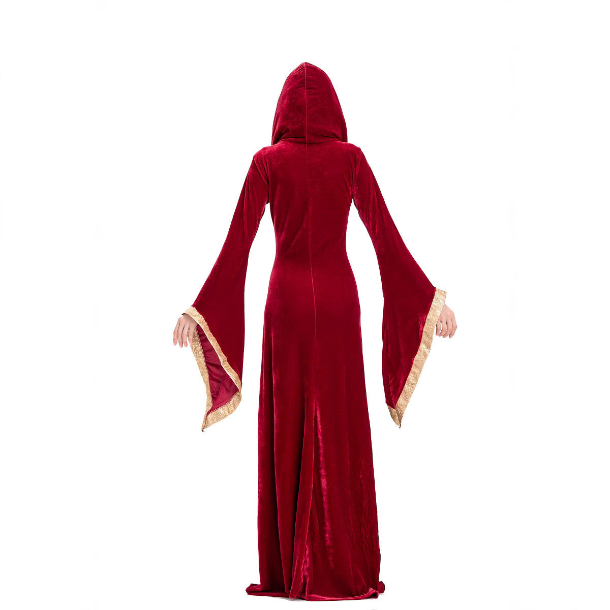 Halloween costume European vintage court long dress hooded dress Queen costume elastic court costume