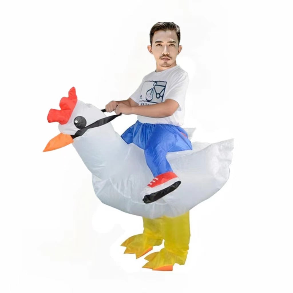 Cross-border hot sale cock inflatable costume cute cycling annual party party party doll Props sunglasses catwalk