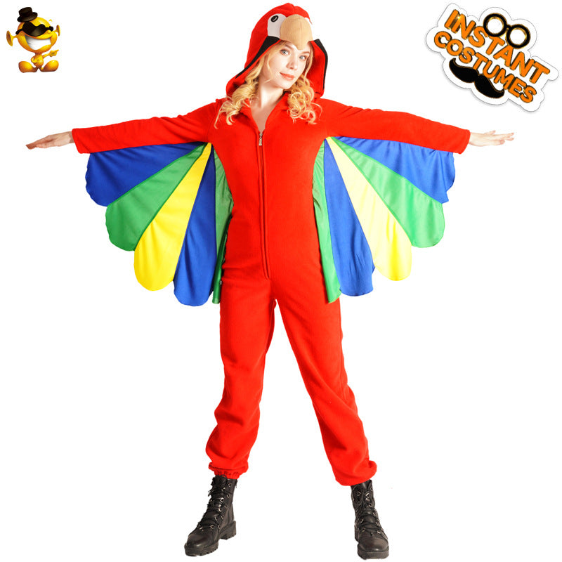 Halloween adult female funny animal parrot jumpsuit costume cosplay stage parrot props costume