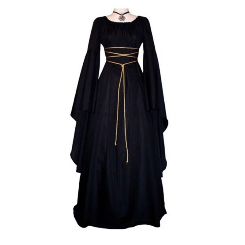 European and American Foreign Trade Amazon stage performance costume Halloween costume wizard Party black strap witch costume