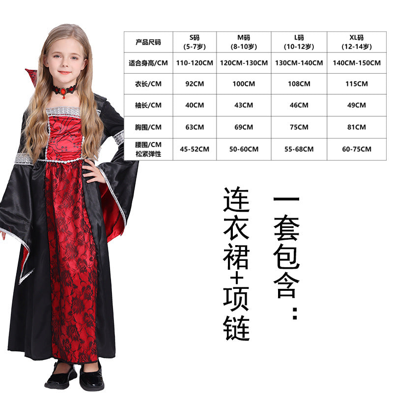 Halloween cosplay vampire costume girl character dress up party costume witch dress