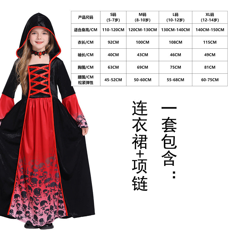 Halloween cosplay vampire costume girl character dress up party costume witch dress