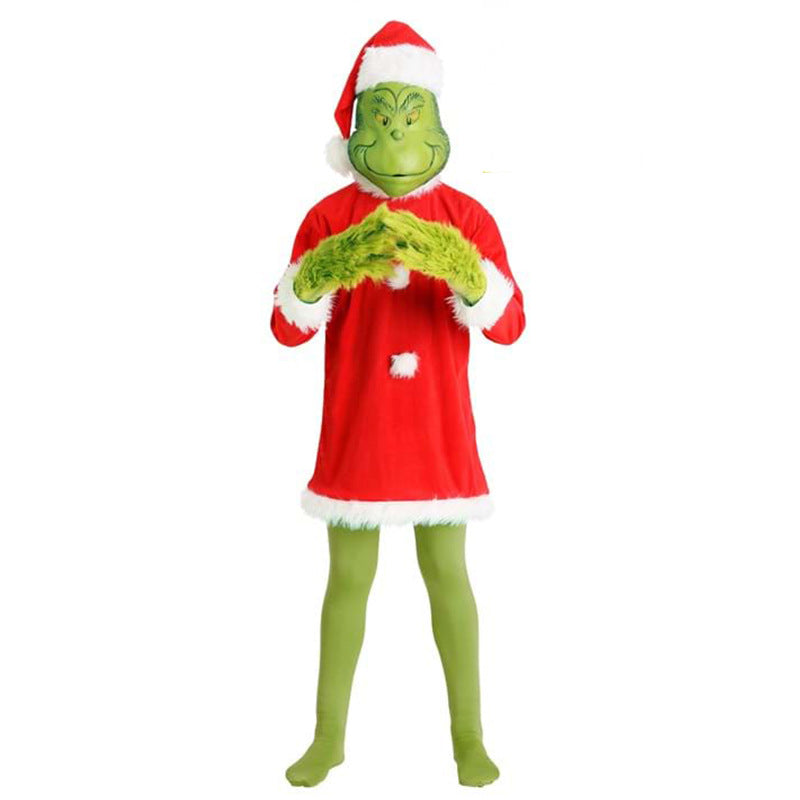 Christmas Grinch costume ghost adult costume ghost elf costume long hair role carnival play costume