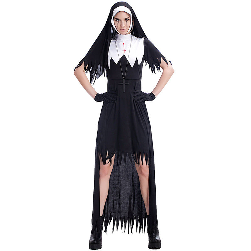 Halloween costume foreign trade style irregular serrated skirt trimming women's skirt party costume pixel costume