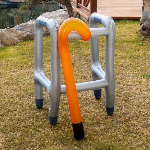 Cross-border spot inflatable Walker crutch inflatable toy Halloween handrail for the handicapped props inflatable Walker