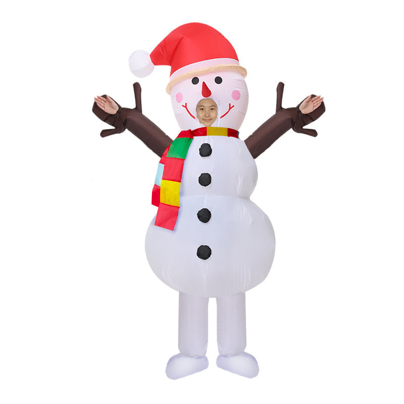 Amazon hot sale Christmas elk doll costume performance props Santa Claus back man inflatable clothing Christmas snowman