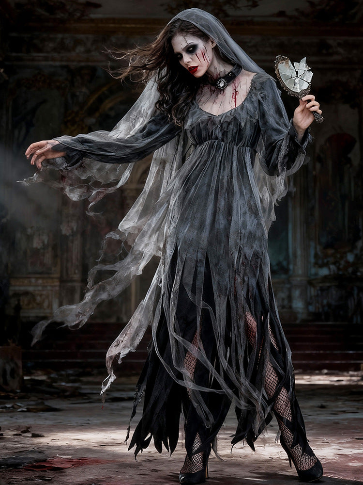 Halloween Witch Vampire Cosplay Costume Scary Cape