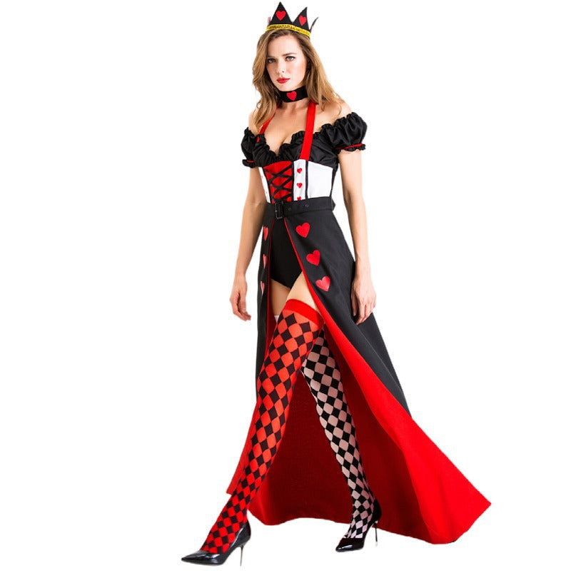 Split size red heart queen uniform Halloween costume witch costume vampire demon ds costume