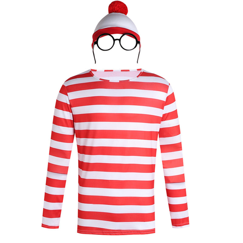 British anime clever Wally Where's Wally parent-child costume Halloween costume cosplay cosplay clothes