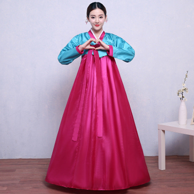 Hanbok women's adult Korean costume traditional Korean Ancient Costume National minority dance costume for the annual meeting