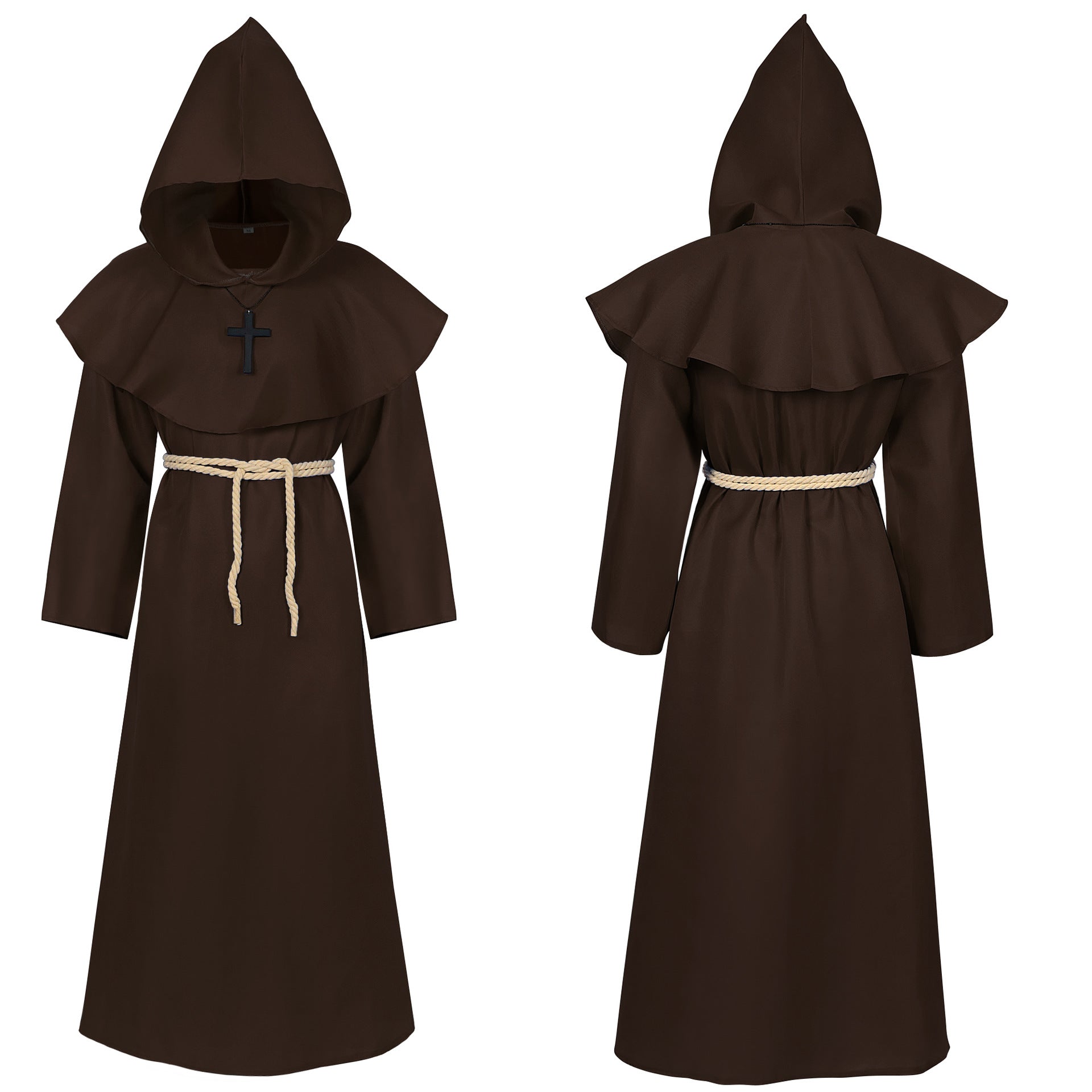 2024 Amazon medieval friar robe monk costume wizard costume priest cos costume performance wear Halloween costume