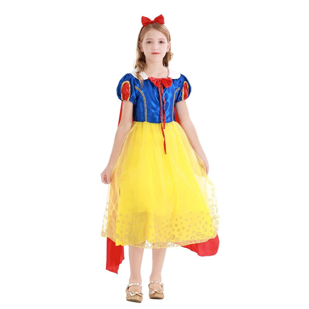 Halloween cloak bowknot Snowyprincess cos costume cute princess party performance dress show costume