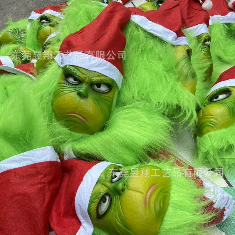 Grinch latex mask for Christmas Halloween costume
