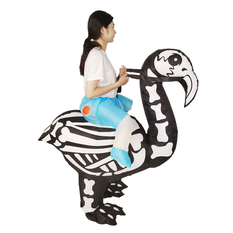 Cross-border Halloween hot funny party Mount skull animal Flamingo flame horse inflatable doll costume Road