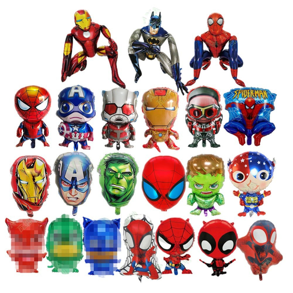 Avengers aluminum balloon Iron Man Spider-Man Superman Hulk Ant Man Captain America Falcon cross border