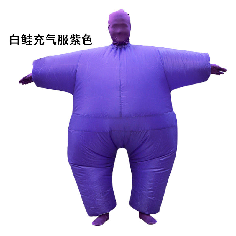 Halloween inflatable clothing costume masquerade funny props White Salmon inflatable clothing masked ninja inflatable sumo costume