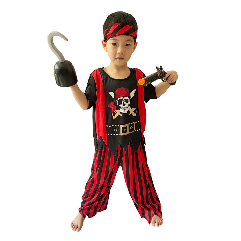 Makeup ball performance costume Halloween children handsome little pirates costume Pirates Of The Caribbean costume pirate vest