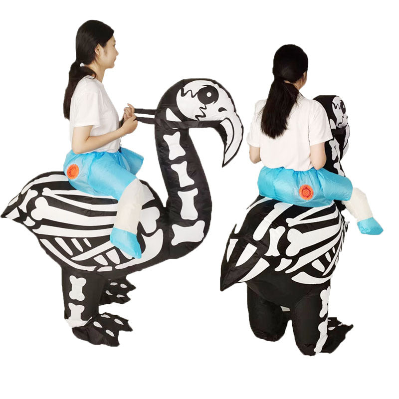 Cross-border Halloween hot funny party Mount skull animal Flamingo flame horse inflatable doll costume Road
