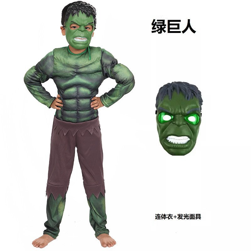 Halloween cos clothing Avengers Iron Man Captain America Hulk children muscle luminous equipment
