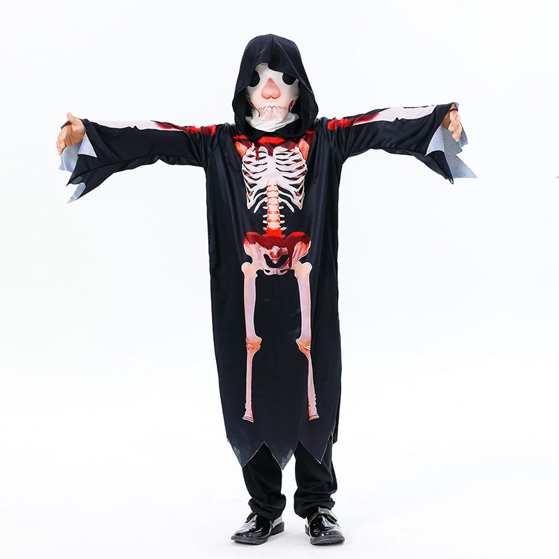 Cross-border Halloween Children's hoodie death costume cosplay little costume horror skull costumes