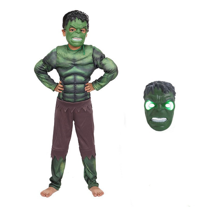 Halloween cos clothing Avengers Iron Man Captain America Hulk children muscle luminous equipment