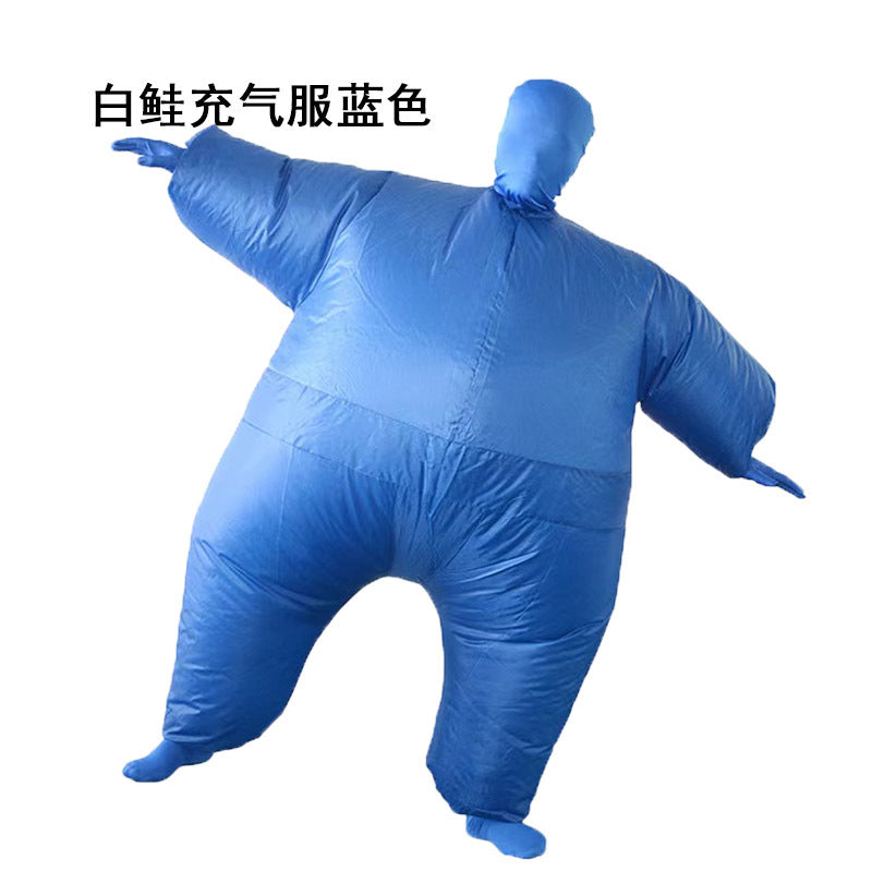 Halloween inflatable clothing costume masquerade funny props White Salmon inflatable clothing masked ninja inflatable sumo costume