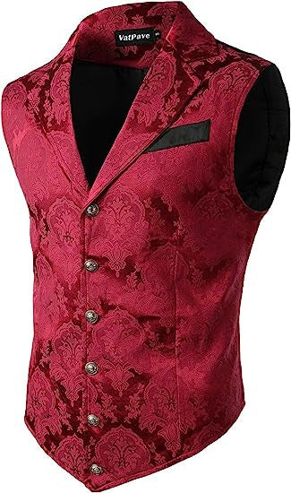 Amazon foreign trade new men's vest medieval costume retro Gothic formal dress vest Halloween costume