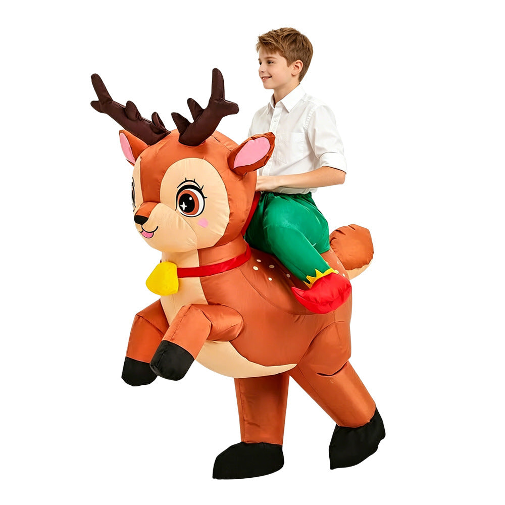 Amazon hot sale Christmas elk doll costume performance props Santa Claus back man inflatable clothing Christmas snowman