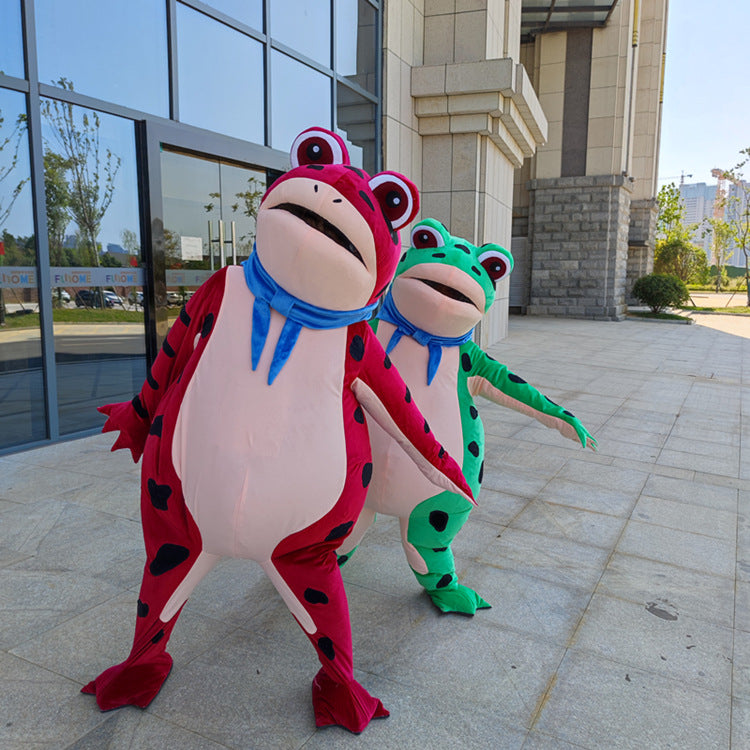 Spot inflatable frog cartoon doll costume TikTok same style selling baby frog wear Muppet walking doll wig